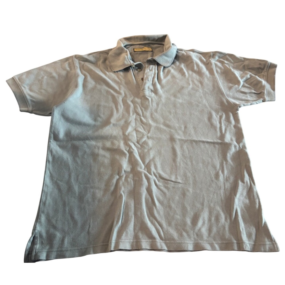 Naturalife Mens Short Sleeve Polo Shirt Sage Green Pique Knit Casual Top